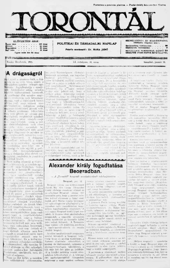 Torontál, 51. évf. 1922. január 14. 10. sz.