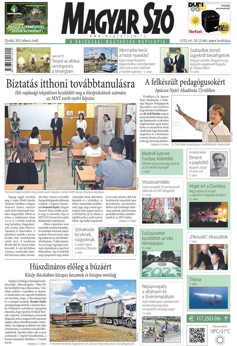 Magyar Szó, 80. évf. 2023. július 4. 150. sz. 1–20. oldal