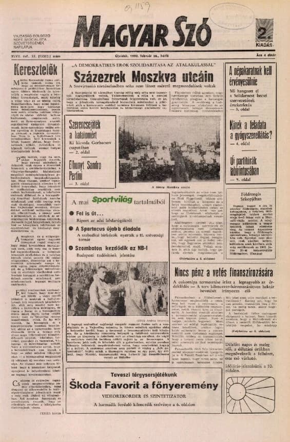 Magyar Szó, 47. évf. 1990. február 26. 55. sz. 1–20. oldal