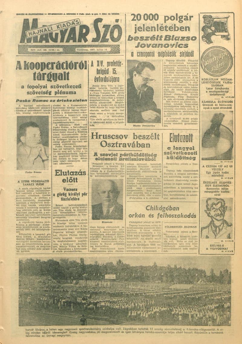 Magyar Szó, 14. évf. 1957. július 14. 190. sz. 1–24. oldal