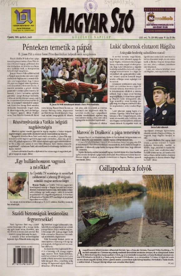 Magyar Szó, 62. évf. 2005. április 5. 78. sz. 1–20. oldal