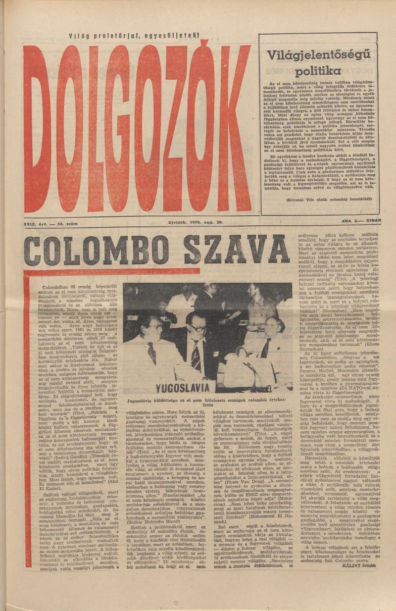 Dolgozók, 30. évf. 1976. augusztus 20. 33. sz.