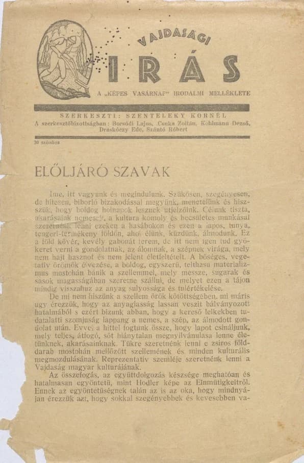 Vajdasági Írás, 1. évf. 1928. szeptember 23. 30. sz.