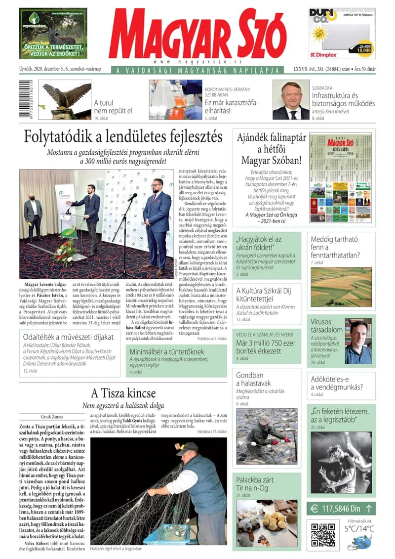 Magyar Szó, 77. évf. 2020. december 5. – 6. 281. sz. 1–32. oldal