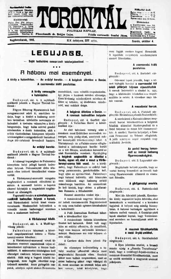 Torontál, 45. évf. 1916. október 4. 227. sz.