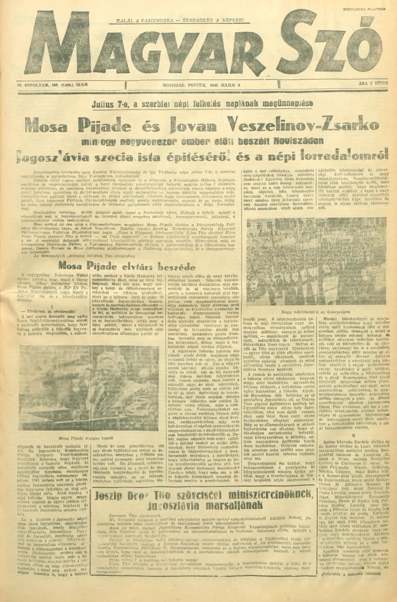 Magyar Szó, 6. évf. 1949. július 8. 160. sz. 1–4. oldal