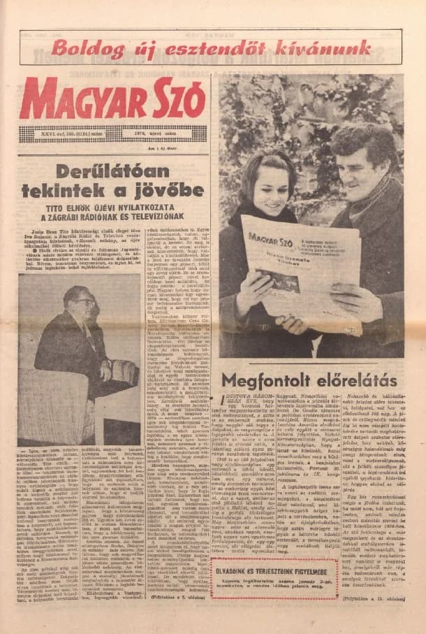 Magyar Szó, 26. évf. 1969. december 31. – 1970. január 2. 360. sz. 1–47. oldal