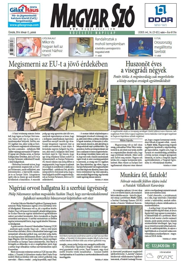 Magyar Szó, 73. évf. 2016. február 12. 34. sz. 1–16. oldal