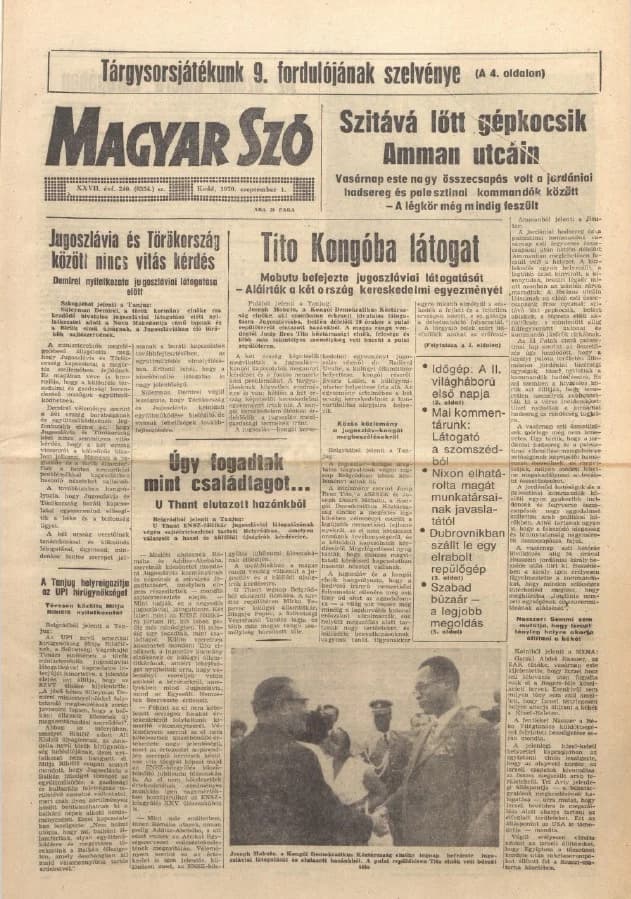 Magyar Szó, 27. évf. 1970. szeptember 1. 240. sz. 1–14. oldal