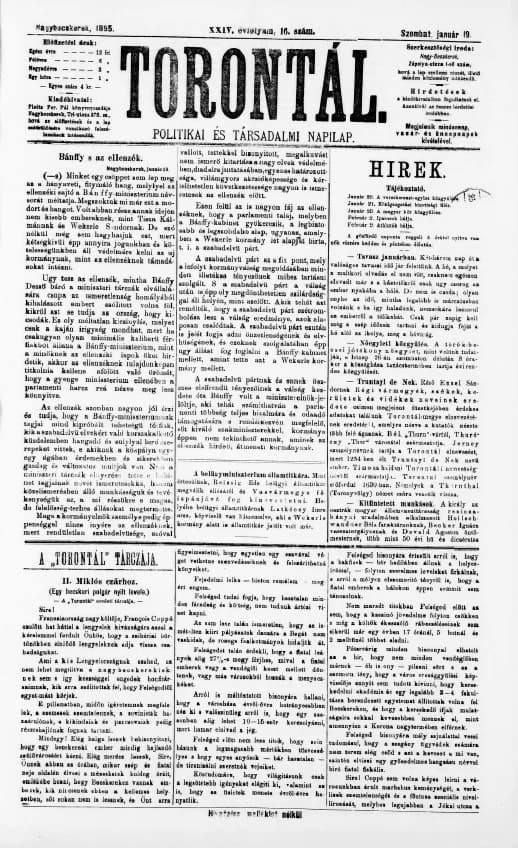 Torontál, 24. évf. 1895. január 19. 16. sz.