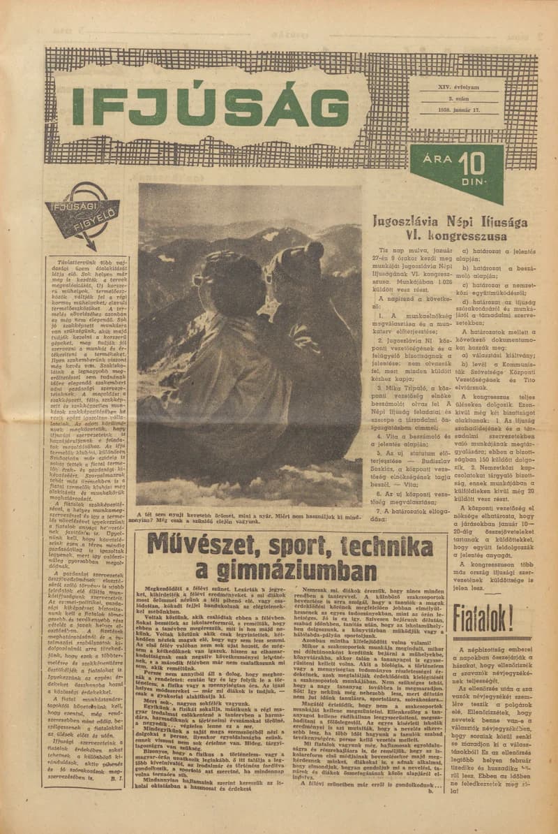 Ifjúság, 14. évf. 1958. január 17. 3. sz.