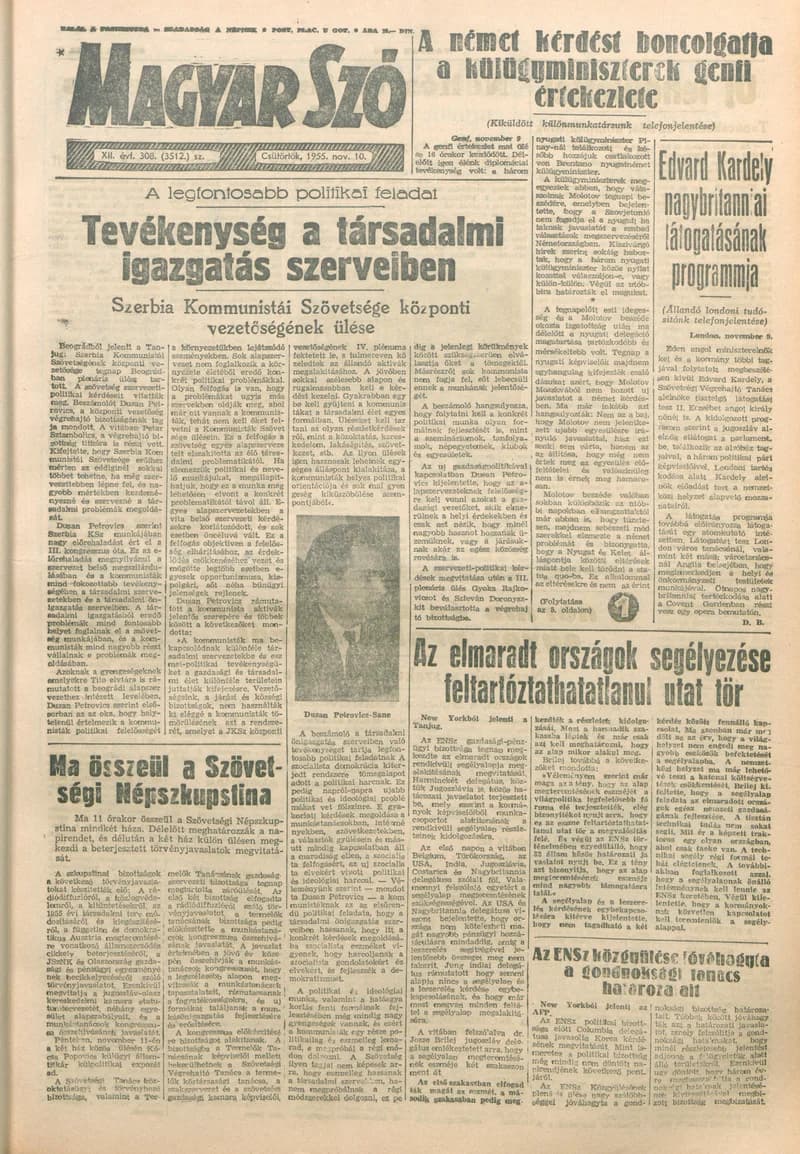 Magyar Szó, 12. évf. 1955. november 10. 308. sz. 1–8. oldal