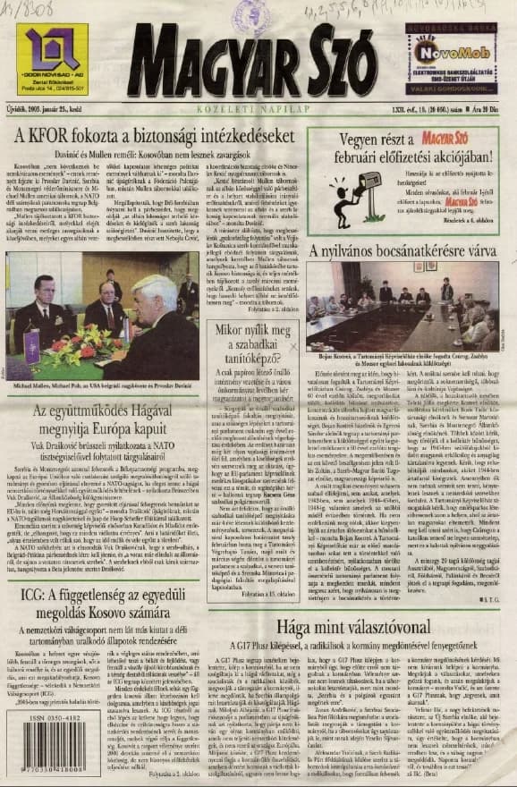 Magyar Szó, 62. évf. 2005. január 25. 19. sz. 1–20. oldal