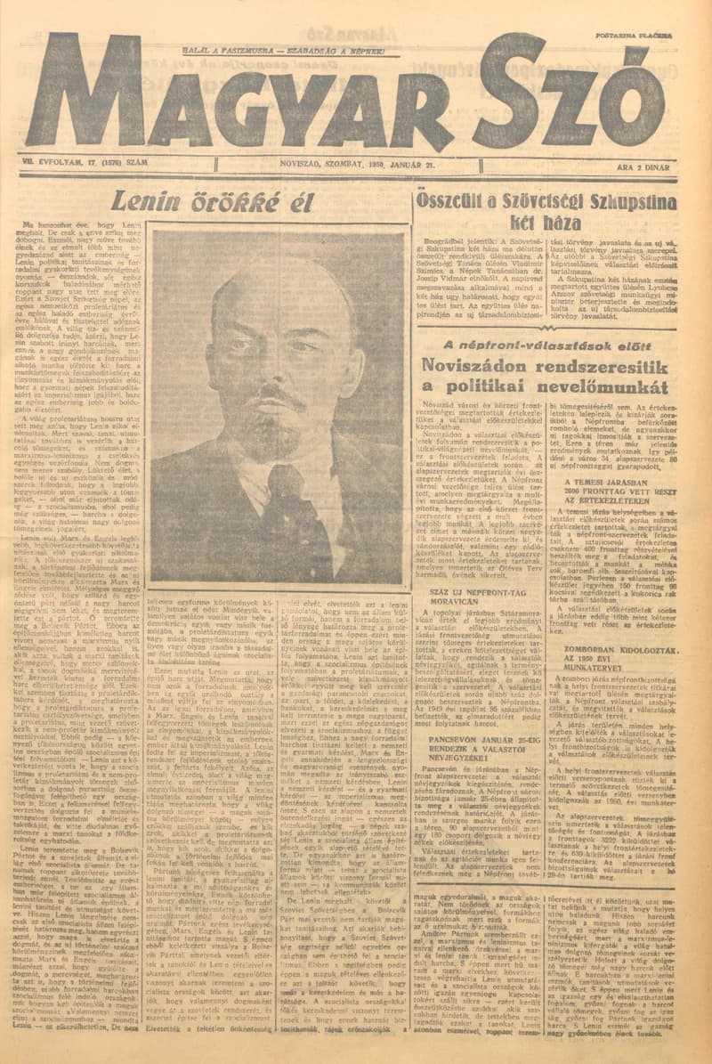 Magyar Szó, 7. évf. 1950. január 21. 17. sz. 1–4. oldal