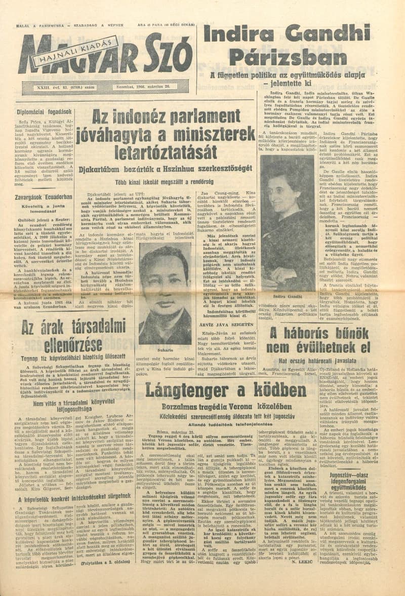 Magyar Szó, 23. évf. 1966. március 26. 83. sz.