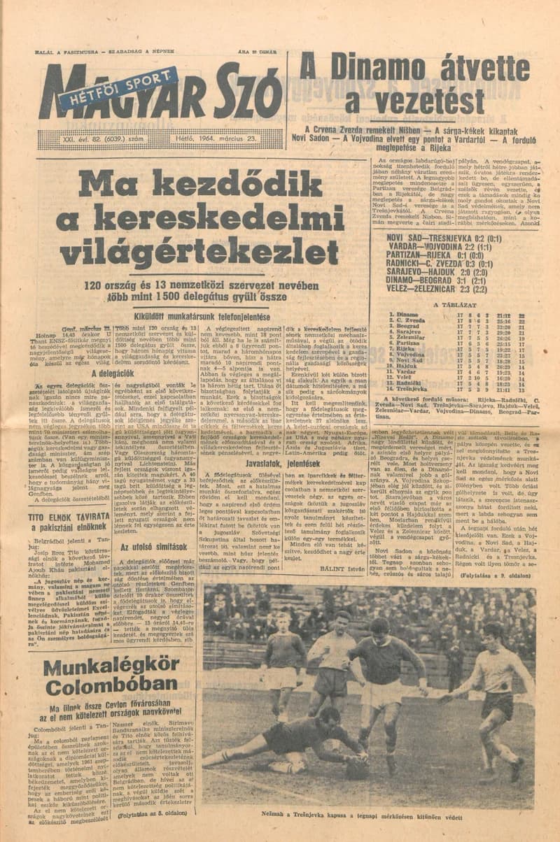 Magyar Szó, 21. évf. 1964. március 23. 82. sz. 1–16. oldal