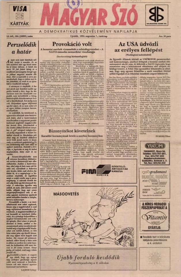 Magyar Szó, 51. évf. 1994. augusztus 7. 164. sz.