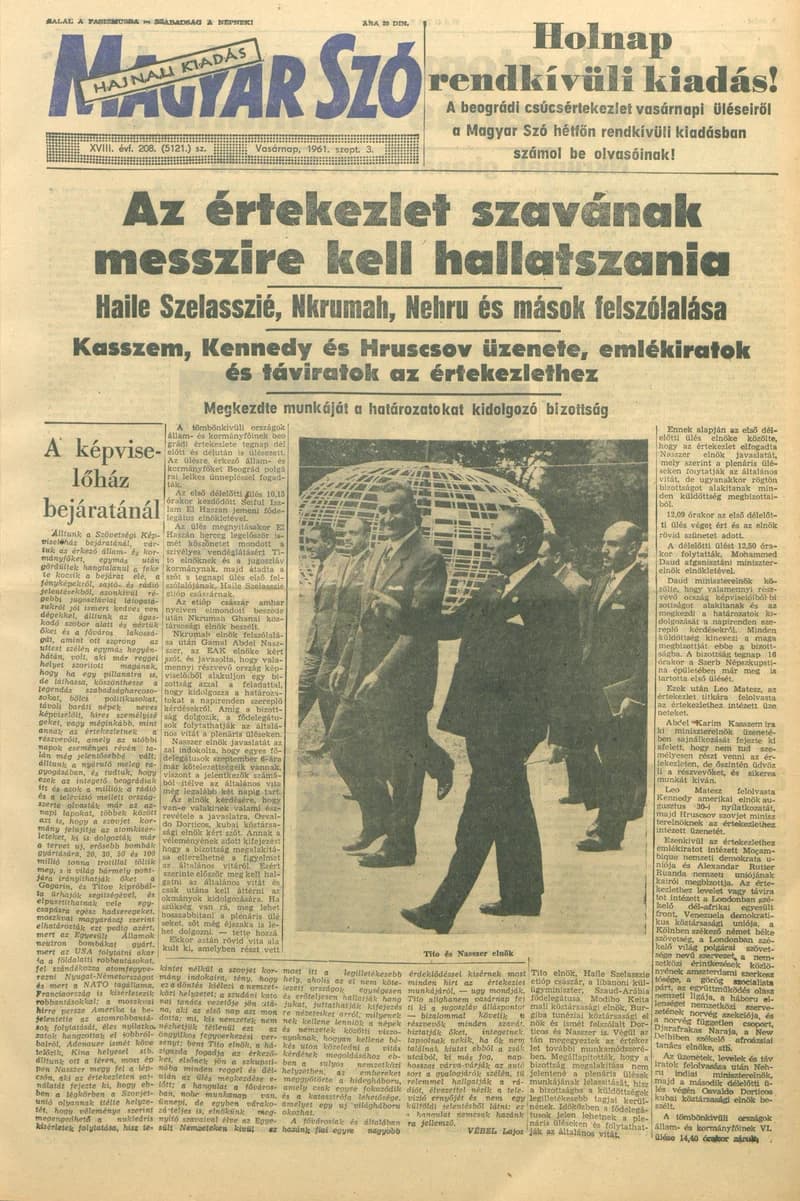 Magyar Szó, 18. évf. 1961. szeptember 3. 208. sz. 1–23. oldal