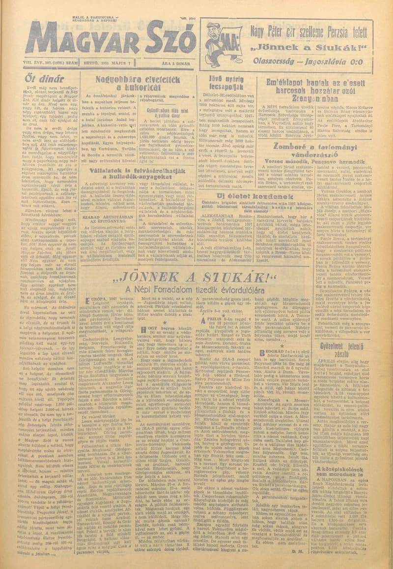 Magyar Szó, 8. évf. 1951. május 7. 107. sz. 1–4. oldal
