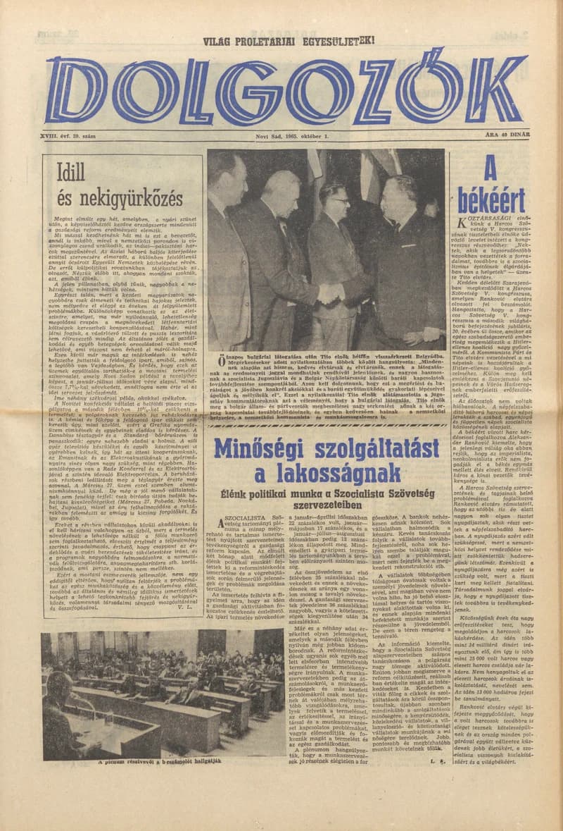 Dolgozók, 19. évf. 1965. október 1. 39. sz.