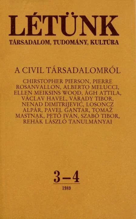 Létünk, 19. évf. 1989. május – augusztus. 3–4. sz. 415–630. oldal