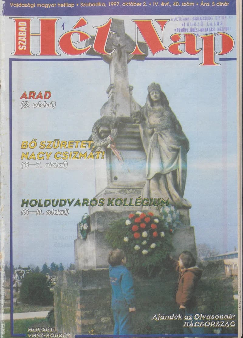 Szabad Hét Nap, 4. évf. 1997. október 2. 40. sz.