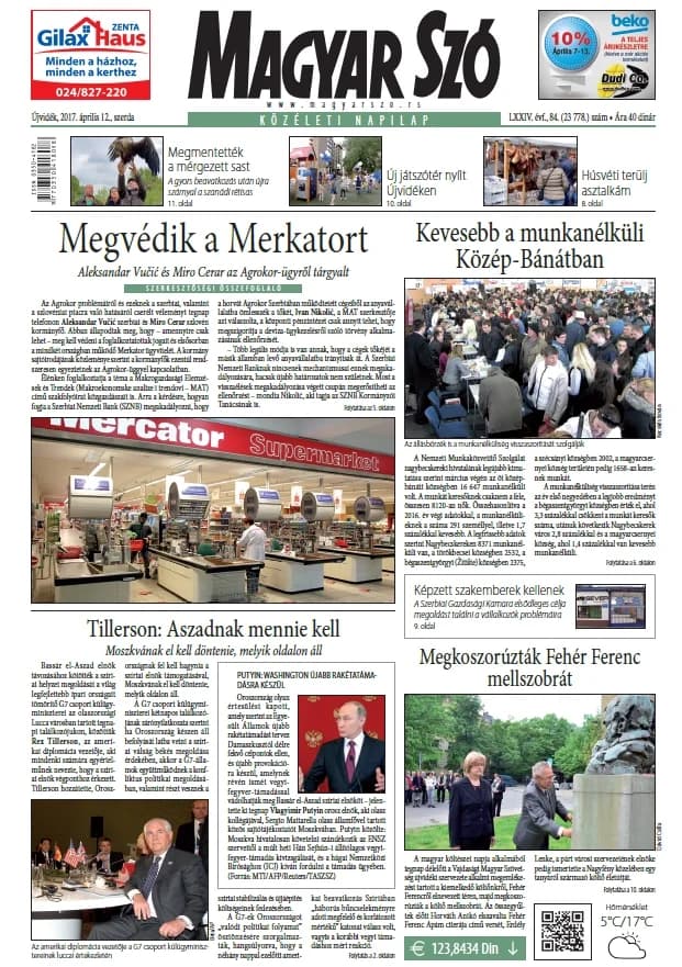 Magyar Szó, 74. évf. 2017. április 12. 84. sz. 1–16. oldal