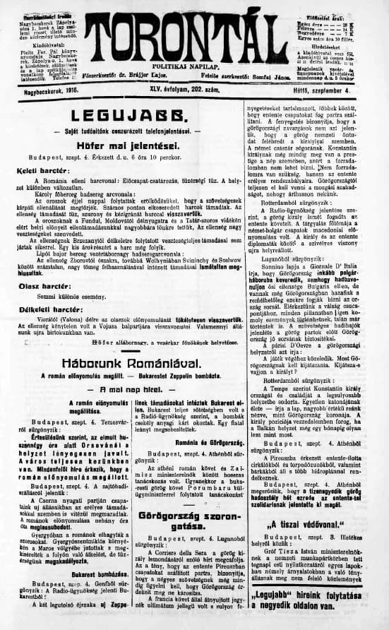 Torontál, 45. évf. 1916. szeptember 4. 202. sz.