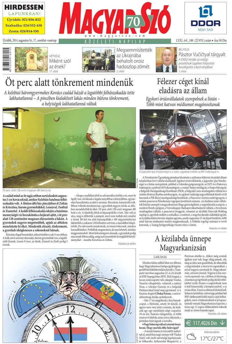 Magyar Szó, 71. évf. 2014. augusztus 16. – 17. 189. sz. 1–32. oldal