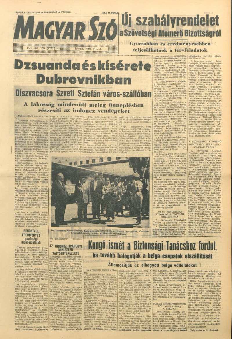 Magyar Szó, 17. évf. 1960. augusztus 3. 180. sz. 1–24. oldal