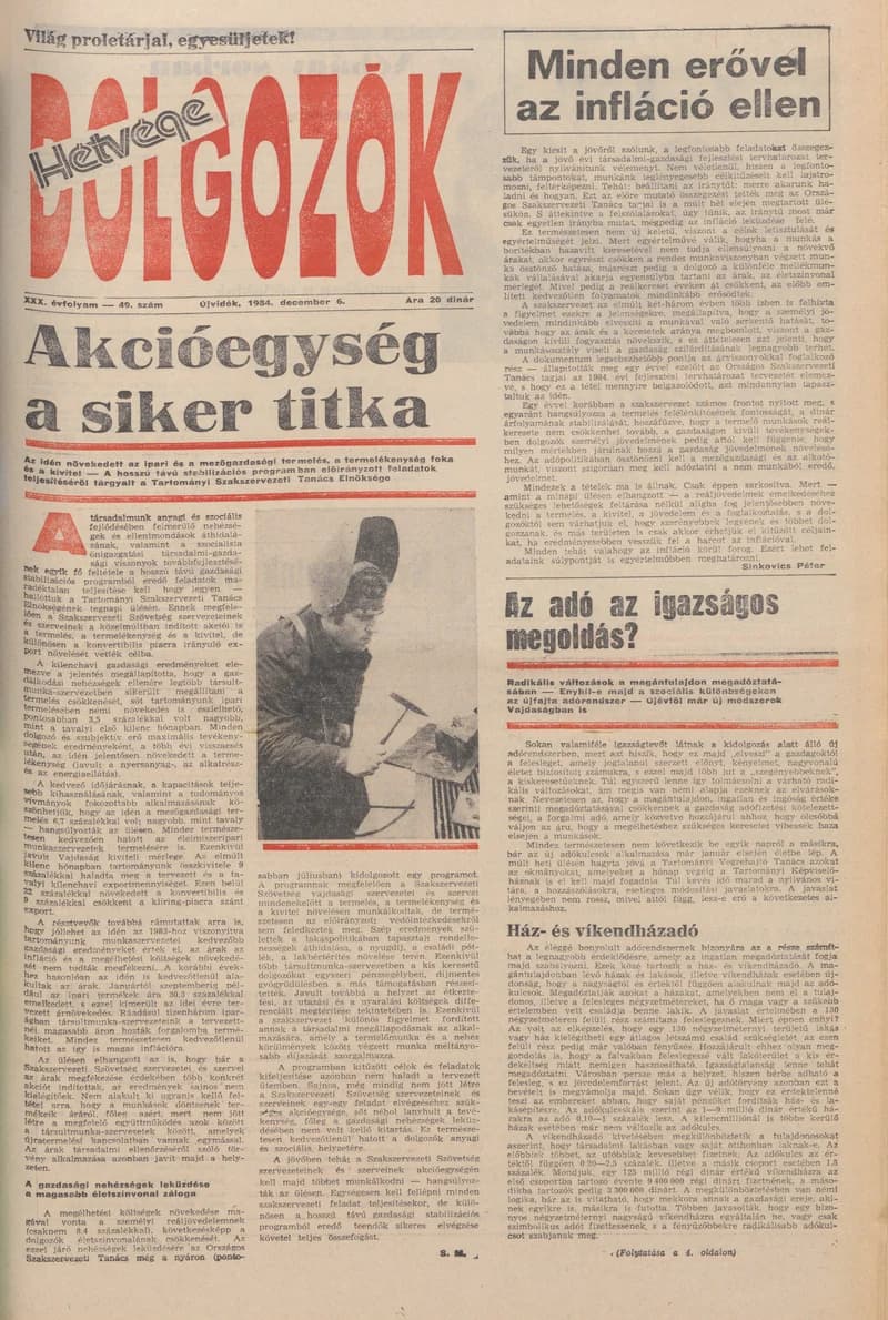 Dolgozók, 38. évf. 1984. december 6. 49. sz.