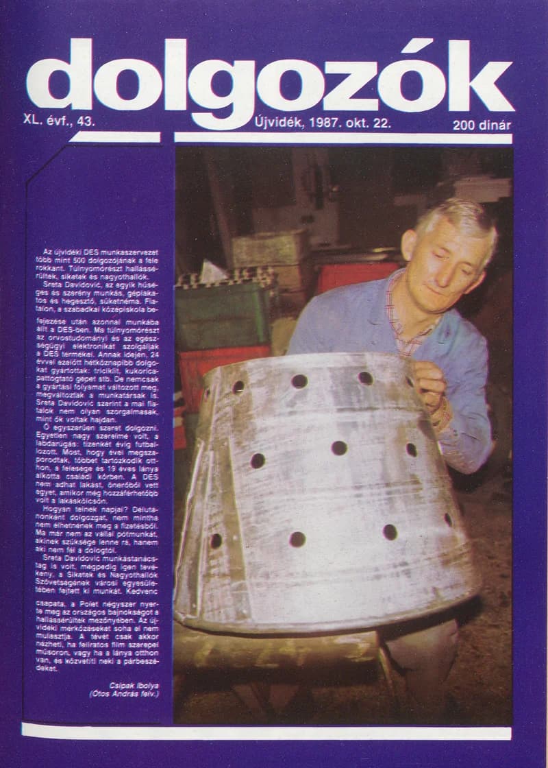 Dolgozók, 41. évf. 1987. október 22. 43. sz.