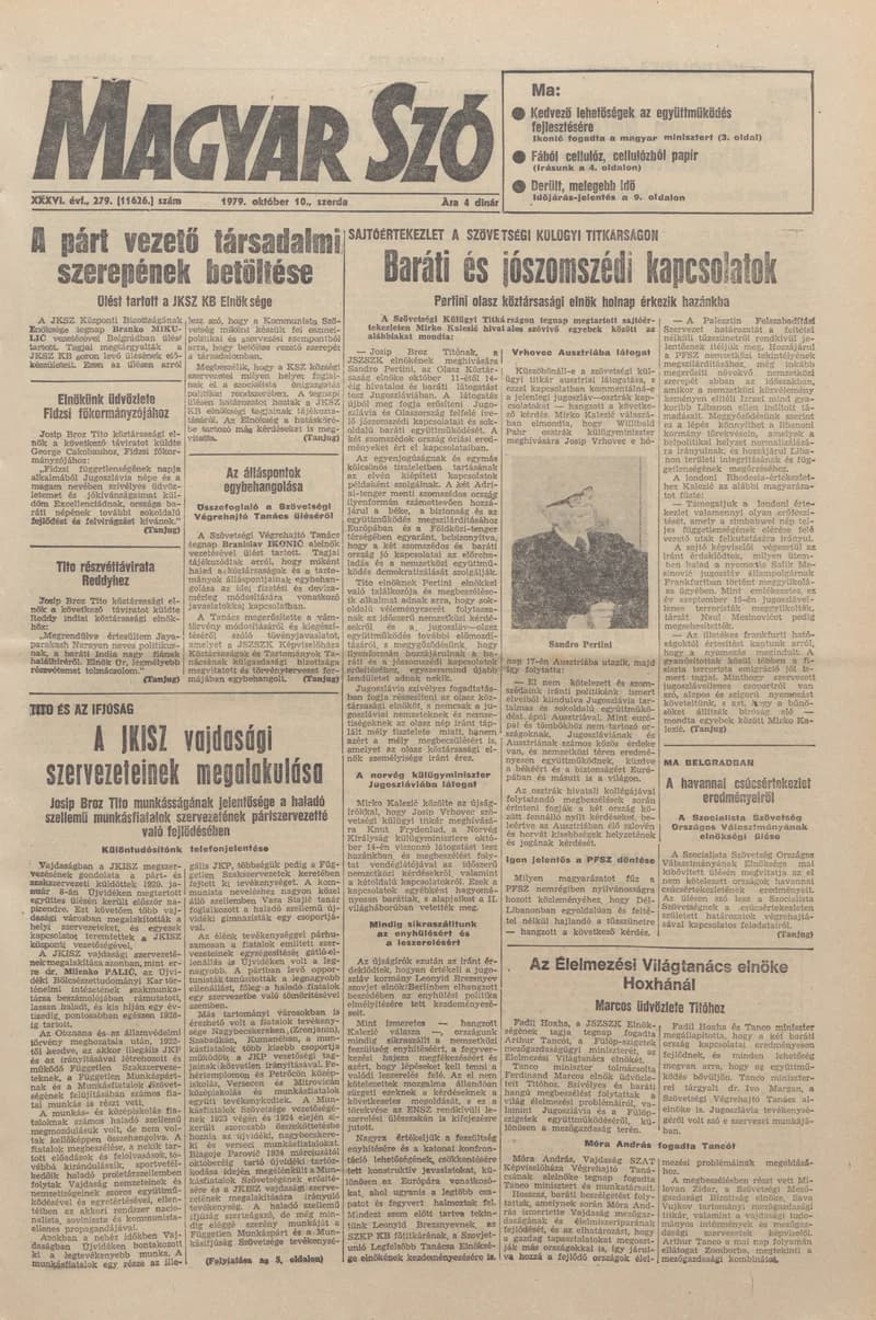 Magyar Szó, 36. évf. 1979. október 10. 279. sz. 1–20. oldal