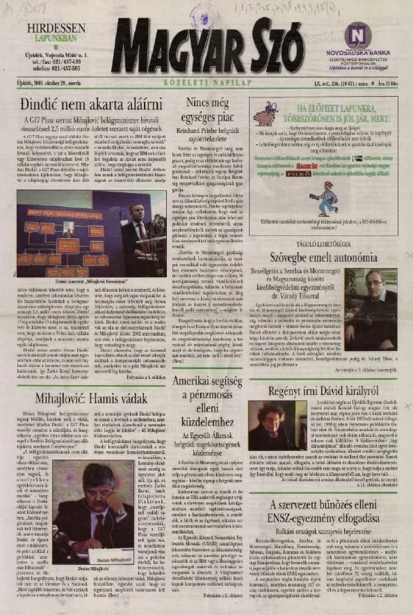Magyar Szó, 60. évf. 2003. október 29. 256. sz. 1–20. oldal