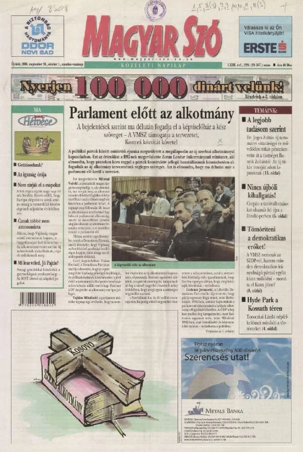 Magyar Szó, 63. évf. 2006. szeptember 30. – október 1. 228. sz. 1–28. oldal