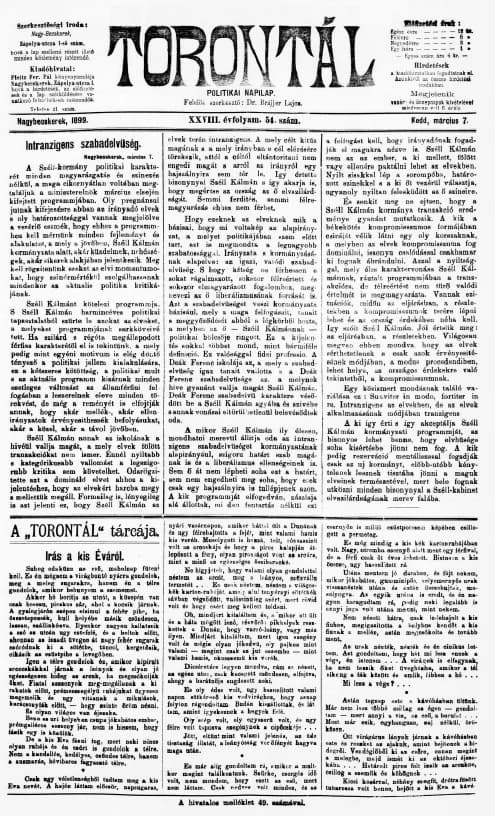 Torontál, 28. évf. 1899. március 7. 54. sz.