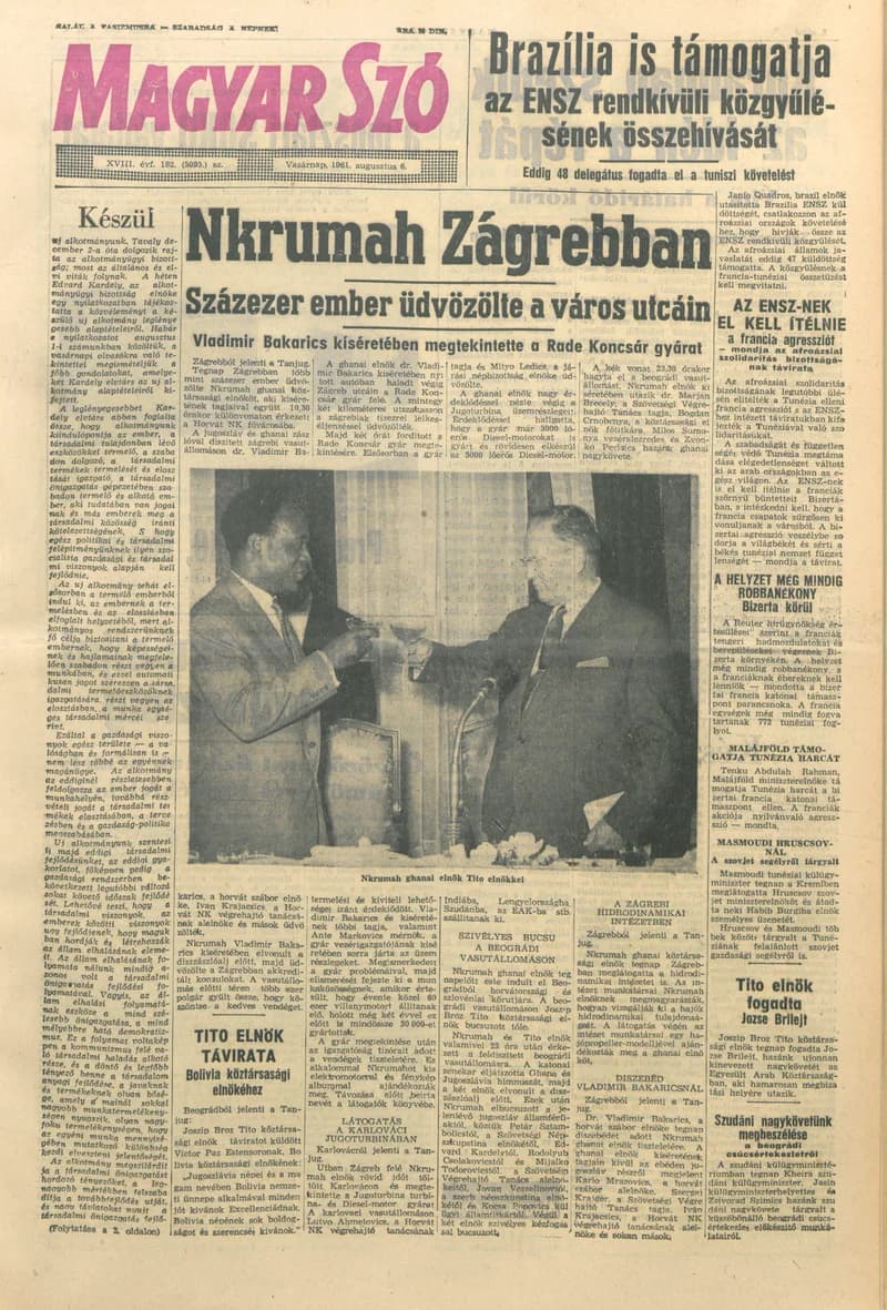 Magyar Szó, 18. évf. 1961. augusztus 6. 182. sz. 1–24. oldal