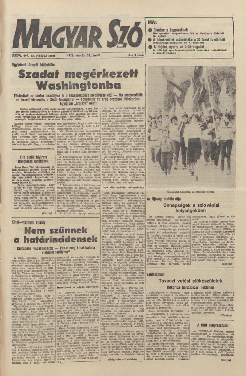 Magyar Szó, 36. évf. 1979. március 26. 83. sz. 1–16. oldal