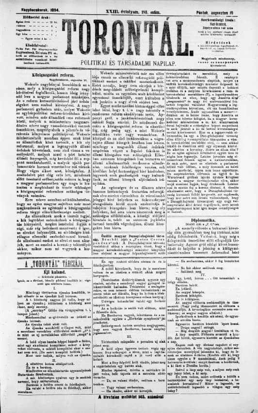 Torontál, 23. évf. 1894. augusztus 10. 183. sz.