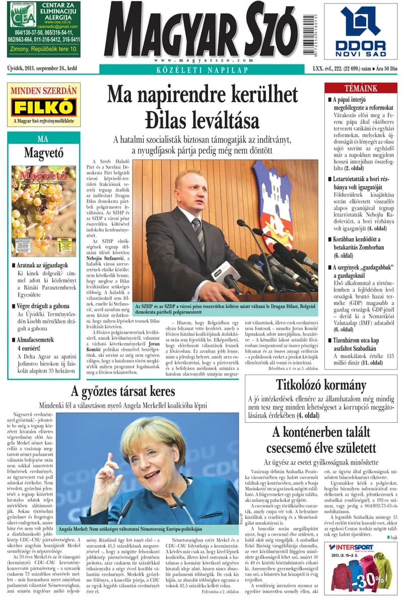 Magyar Szó, 70. évf. 2013. szeptember 24. 222. sz. 1–20. oldal
