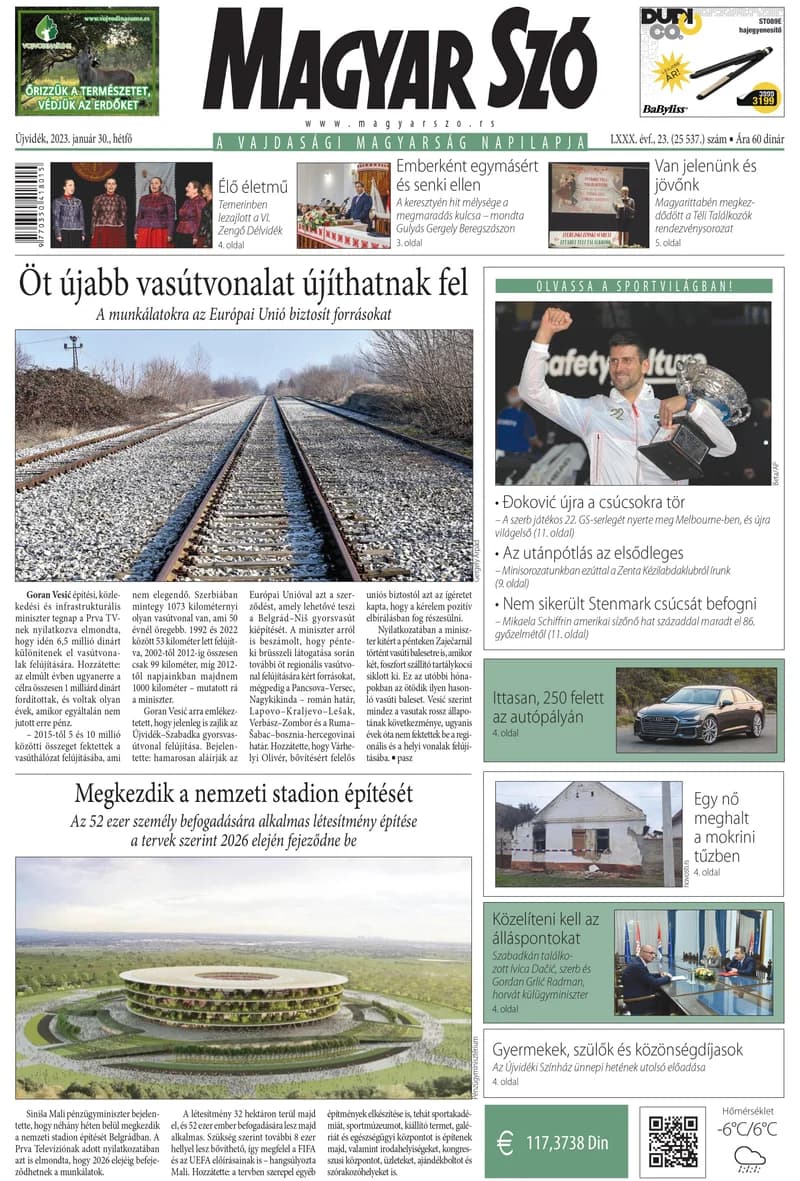 Magyar Szó, 80. évf. 2023. január 30. 23. sz. 1–16. oldal