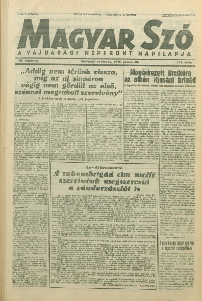 Magyar Szó, 3. évf. 1946. június 30. 154. sz. 1–10. oldal