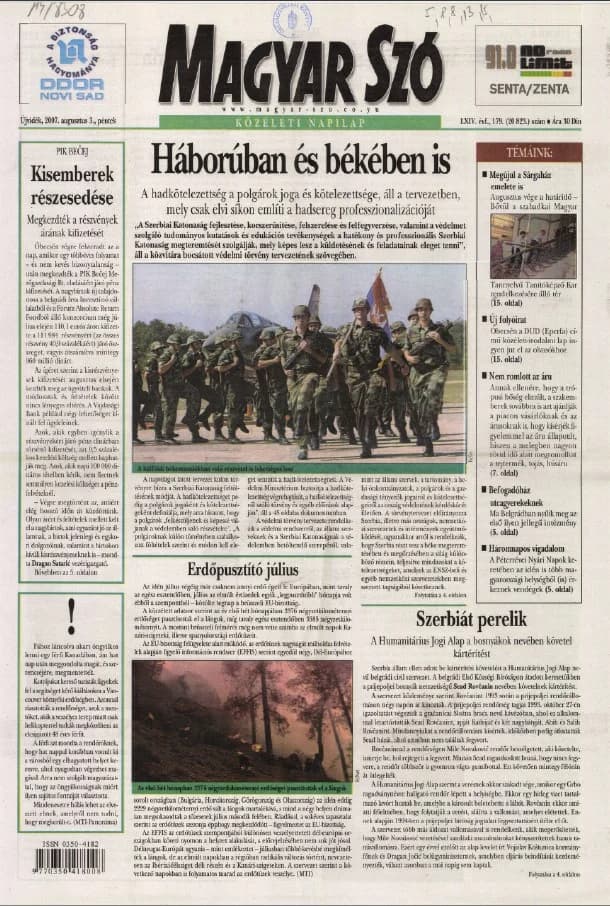 Magyar Szó, 64. évf. 2007. augusztus 3. 179. sz. 1–24. oldal