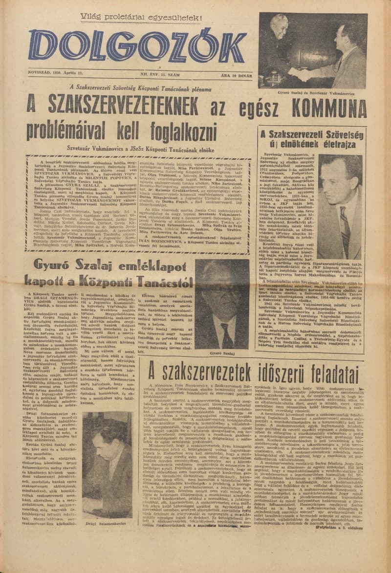 Dolgozók, 12. évf. 1958. április 12. 15. sz.