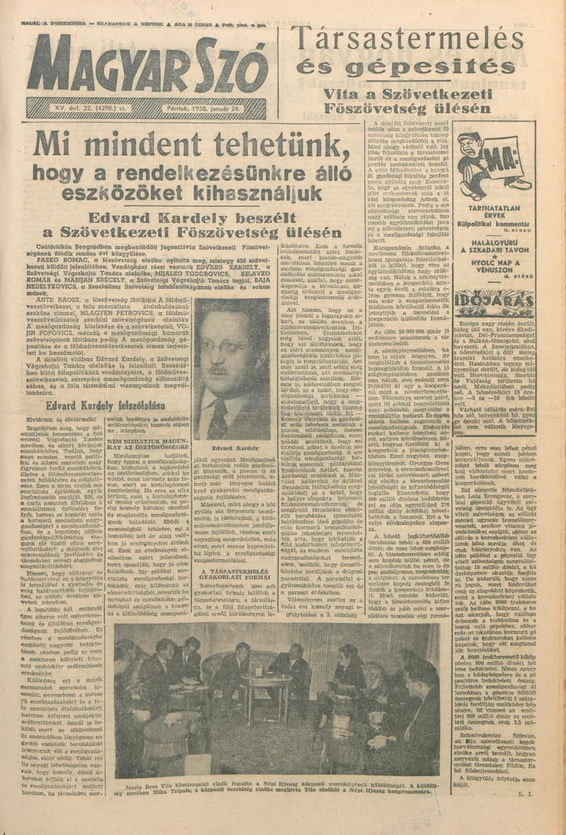 Magyar Szó, 15. évf. 1958. január 24. 22. sz. 1–12. oldal