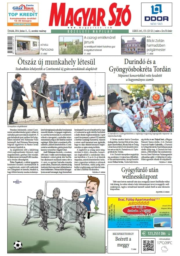 Magyar Szó, 73. évf. 2016. június 11. – 12. 133. sz. 1–42. oldal
