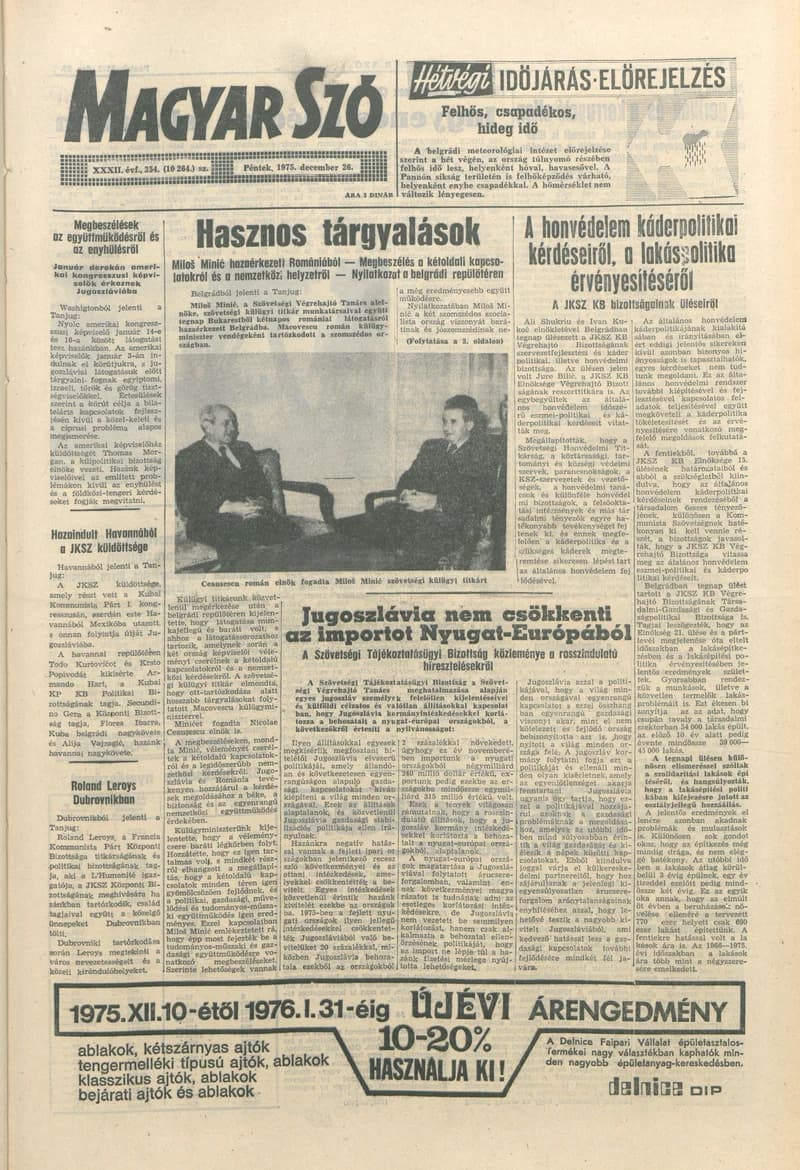 Magyar Szó, 32. évf. 1975. december 26. 354. sz.