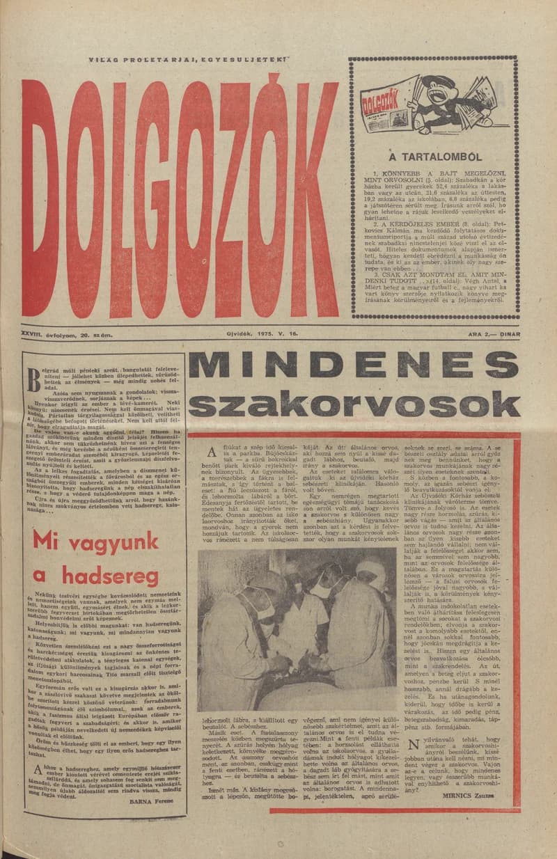 Dolgozók, 29. évf. 1975. május 16. 20. sz.