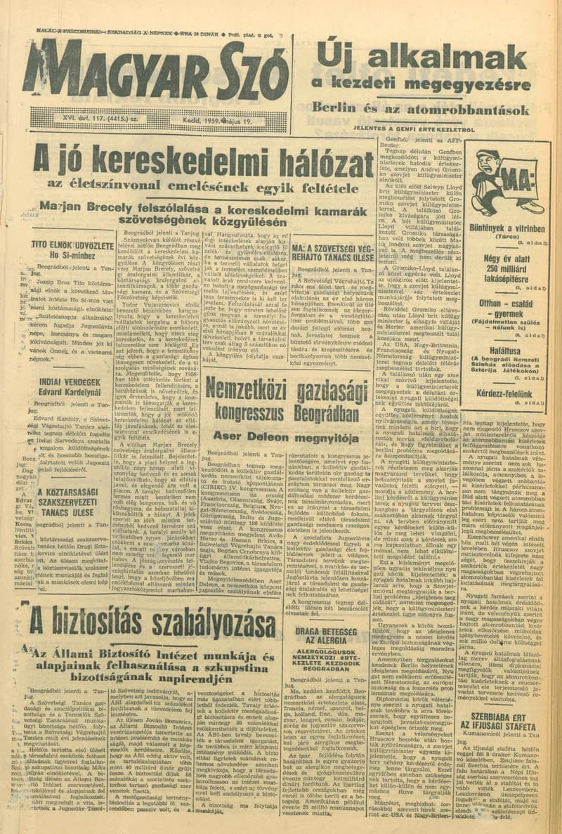 Magyar Szó, 16. évf. 1959. május 19. 117. sz. 1–22. oldal