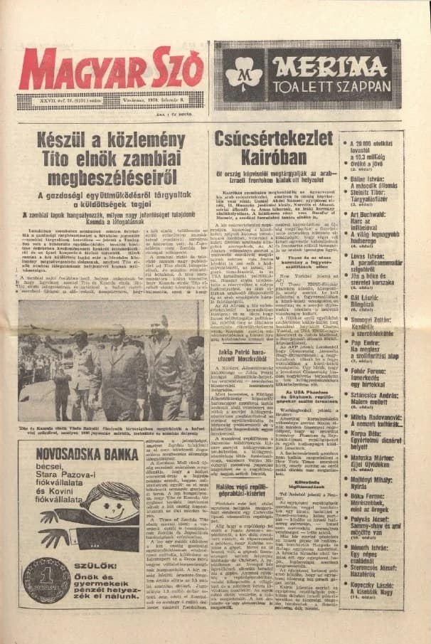 Magyar Szó, 27. évf. 1970. február 8. 37. sz. 1–32. oldal